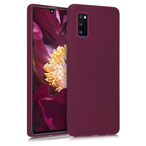 kwmobile Custodia Compatibile con Samsung Galaxy A41 Cover - Back Case per Smartphone in Silicone TPU - Protezione Gommata - viola bordeaux