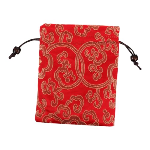 WEKADRIN ブロケード刺繍巾着袋 収納ポーチ 軽量携帯用 ドローストリング式 多目的小物入れ 旅行アクセサリー 仏具ジュエリー対応