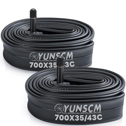 YunSCM 2-PCS 35/43-622 28 inch Bike Tubes 700 x 35C 700x38C 700 x 40C 700x42C 700x43C AV32mm Schrader Valve Compatible with 700x35C/38C/40C/42C/43C Road/MTB Bike Tyre Tubes