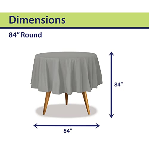 Image of Party Dimensions Silver Disposable Plastic Tablecloth for Round Tables (36 Pack) Table Cloths for Parties, Events & Weddings, Indoors & Outdoors, 84 inches, Plastic Table Cover