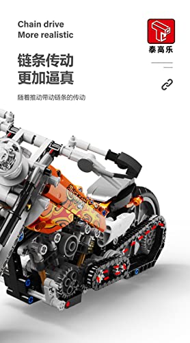 Litodinogo TGL T3009 Klemmbausteine Technik klassisches Motorrad Spielzeug Bausteine Bausatz, Fahrzeug-Set… – Bild 6