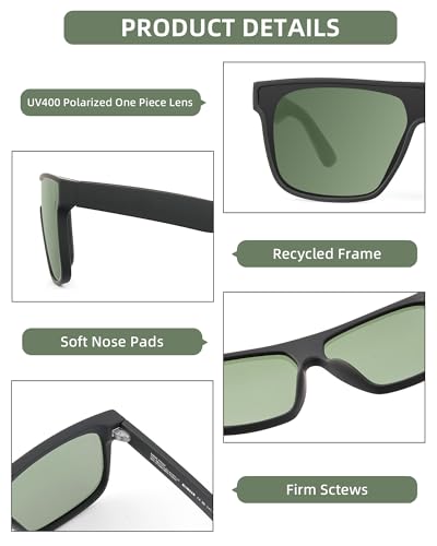 Image of GLINDAR Oversized Square Polarized Sunglasses for Men Women, One Piece Shield Shades UV400 Protection