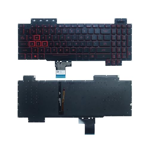 Clavier anglais haute précision compatible ASUS TUF FX505 rétroéclairé rouge