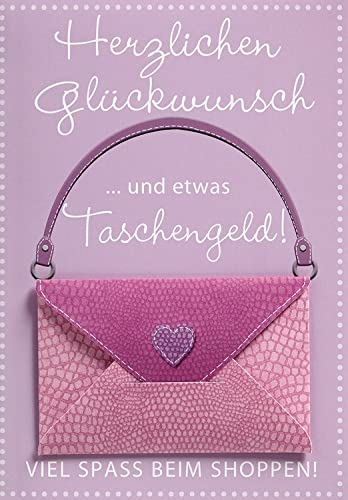Perleberg Allgemeine Geldkarte - Lifestyle Collection - Karte für Geldgeschenk mit Shoppen-Motiv & Geld-Kuvert - Geldkarten mit passendem Umschlag - Geschenkkarte in 11,6 x 16,6 cm