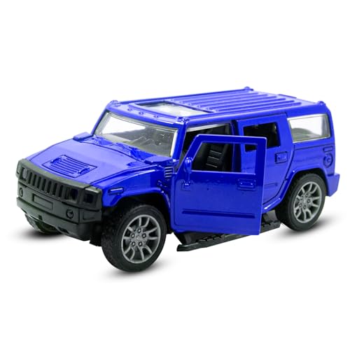 Image of Toy Cloud DieCast Model Cars Hummer Metal Car for Kids Pull Back Action Opening Doors Toy Cars for Boys 5-8 Years - Blue