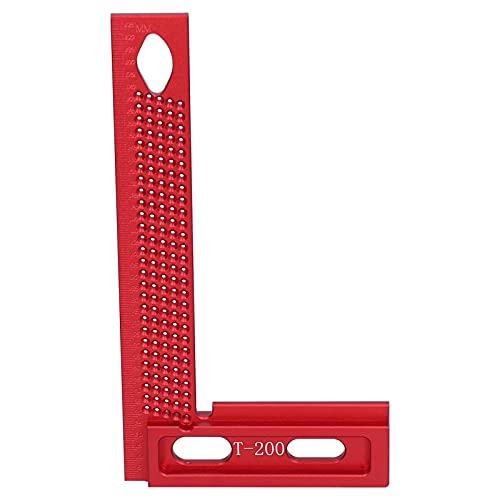 イング定規 T 200、木工用 L 定規、90° 角度付きクリアスケール アルミニウム、大工用直角、7075 アルミニウム製ツール