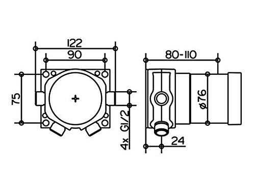 Keuco Up Function Unit Ixmo 59551 for Mixer Up 59553000070, Chrome, Grey, Black, Yellow, Red - Image 2