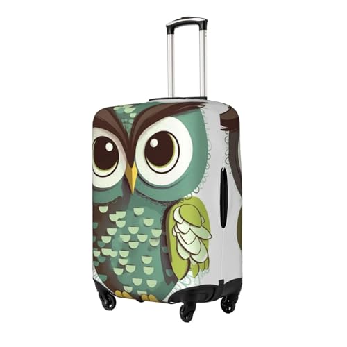 Travel Luggage Cover Cartoon Green Cute Owl Suitcase Cover Protector Elastic Luggage Protector Anti-Scratch Travel Baggage Covers Waterproof Suitcase Sleeve Fits 18-32 Inch Suitcases X-Large2