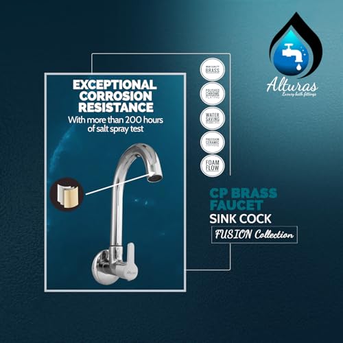 Image of CLINTON Kitchen Sink Cock with 360 Degree Swivel Spout | Kitchen Sink Tap | Kitchen Faucet | Tap for Kitchen Sink (Fusion)