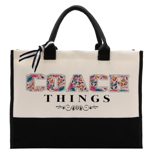 Gkwa Presente Coach, Sacola Coach Things, sacola de lona para presente, bolsa feminina de lona de algodão, bolsa de material de treinador, presente de treinador, sacola de compras reutilizável