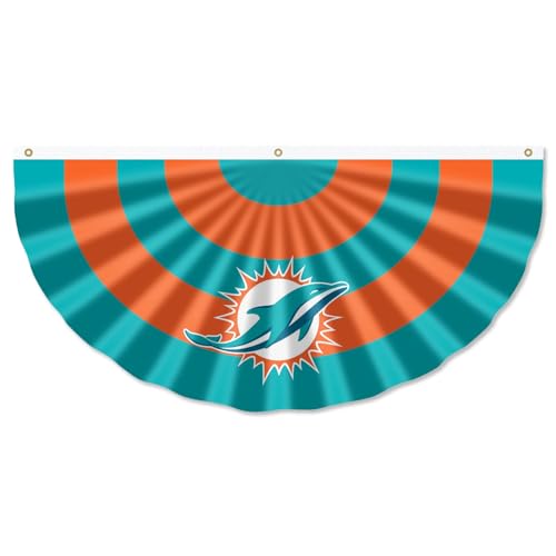 WinCraft Miami Dolphins Bunting Pleated Fan Banners
