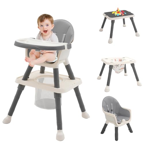 7-in-1 Children's High Chair with Table and Wheels