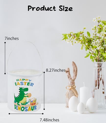 Image of Dinosaur Easter Basket for Kids - Cute Toy Storage Organizer Bin Box