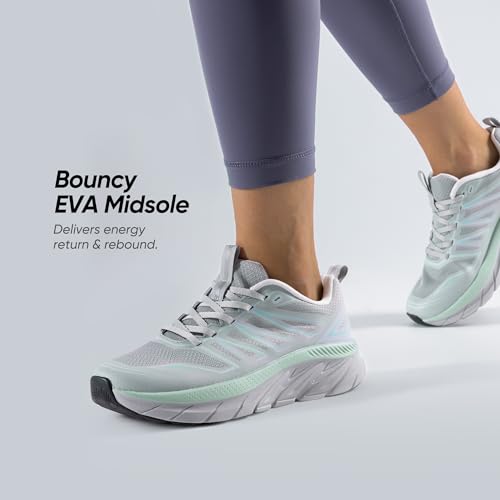 NORTIV 8 Women's Walking Shoes Running ActiveSwift Comfortable Tennis Breathable Non Slip Athletic Gym Workout Cross Training Sneakers.,Size 7.5,Grey,SNWS246W