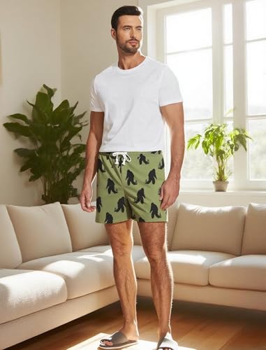 Image of Deyeek 5.5 Inch Mens Pajama Shorts Sleep Cotton Lounge PJ Lightweight Elastic Waist Drawstring Nightwear Bottom with Pockets