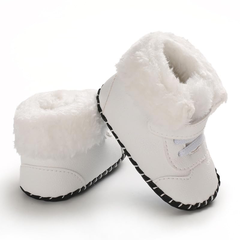 Baby Boys Girls Soft Sole High Top Ankle Warm Sneakers Boots, Winter Outdoor Sport Newborn Infant First Walkers Shoes3