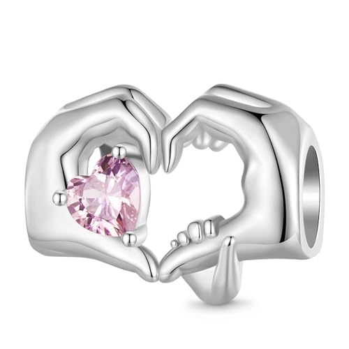 GNOCE Family Love Gift Charms for Bracelet 925 Sterling Silver Mothers Day Bead Charm for Women Mothers Day Gift Fit Bracelets
