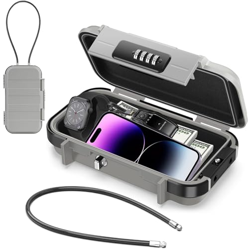 Diyife Kleiner Tresor Tragbarer, 4 Stellig Zahelncode Safe Sicherheitsbox mit 6MM Dicker Abnehmbareâ€¦ – Miniatur