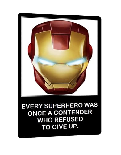 Image of LADY HAWK Iron Man Arc Reactor Poster Motivational and Inspirational Quotes Miniature Picture with magnetic backing. Directly sticks to any Metal Surface. Size 10x7cms Ironman Poster Series (AV50)