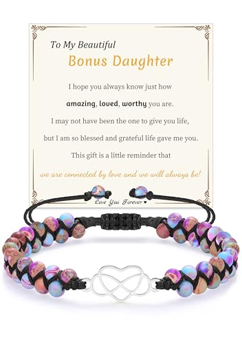 Image of Gifts for Daughter Granddaughter, To My Mom Grandma Wife Girlfriend Sister Jasper Heart Bracelets Birthday Graduation Anniversary Christmas Stocking Stuffers Valentines Mothers Day Jewelry