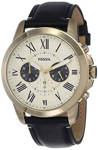 Fossil Men's FS5272 Grant Chronograph Black Leather Watch