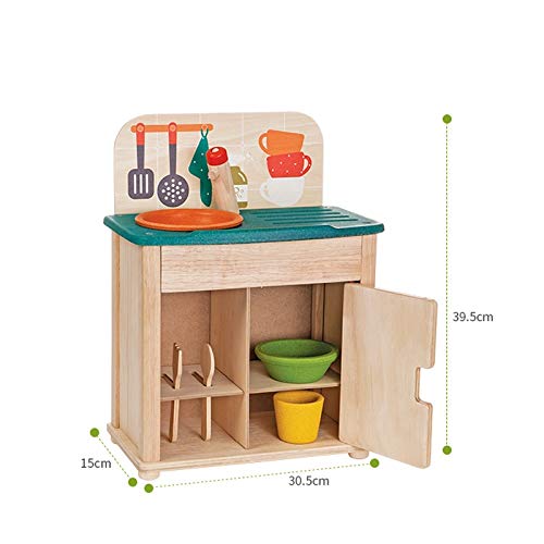 LLSDLS Hölzernes Spiel-Nahrungsmittel-Set - Spielen Sie Spielküche - Holz, das Playset spielt – Bild 3