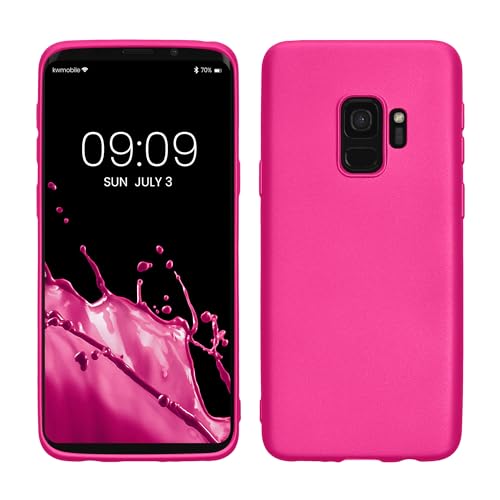 kwmobile Case for Samsung Galaxy S9 Case - Soft Slim Metallic TPU Silicone Cover - Metallic Pink