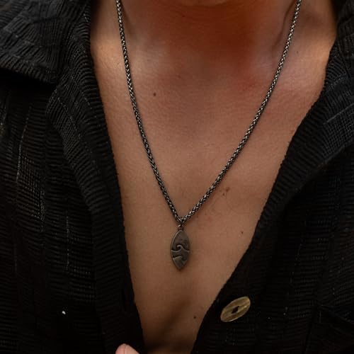 Made by Nami Surfboard Necklace with Black Stainless Steel Wave Pendant Surf Necklace for Men2