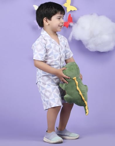 Image of POLKA TOTS 100% Cotton Co-Ord Set for Boys | Half Sleeve Shirt & Shorts Beach Outfit for Kids | Ultra-soft & Breathable Summer Clothes for Toddler & Baby Boy | Casual Dress & Printed Nightwear Set