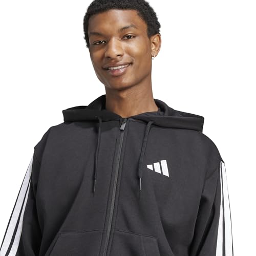 Image of adidas Mens Essentials 3-Stripes Fleece Hoodie Casual Outerwear Casual - Green