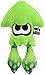 Sanei Boeki Splatoon 2 All Star Collection Calamar Squid Neon Green (S) Plush Toy Peluche Altura 23cm