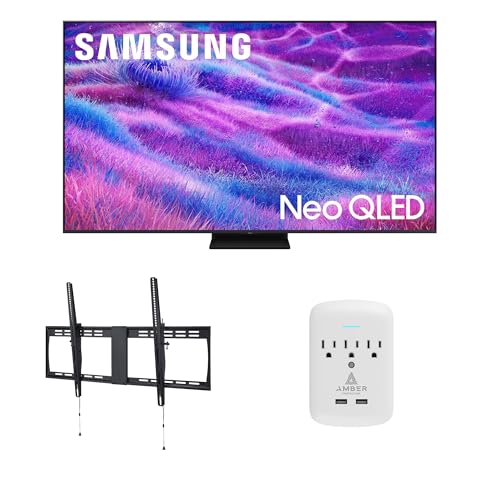 Samsung QN100QN80FFXZA 100 Inch Neo QLED QN80F Series Supreme UHD 4K TV with a Walts XXL-TILT-Mount and Amber Protection 3-Outlet-Surge Surge Protector (2025)