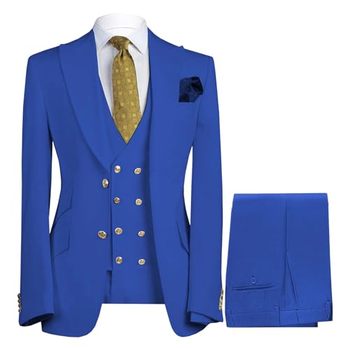 Costume homme 3 pièces à double boutonnage et revers en pointe
