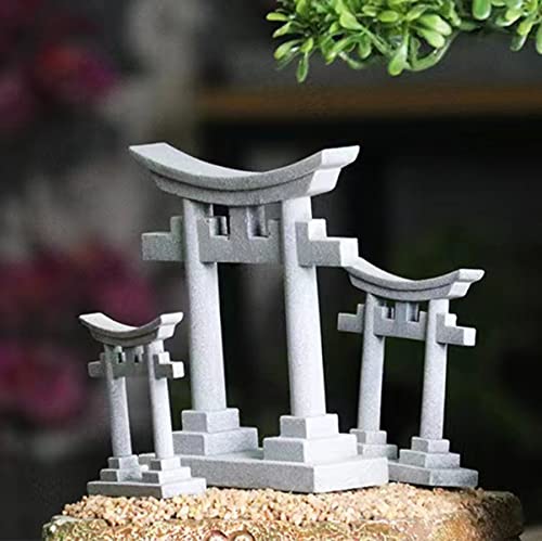 Image of livelyfish Aquarium Decorations Asian Japanese Shinto Torii Gate Fish Tank Decorations Miniature Shrine Japan Style Ornament Underwater Landscape Decoration (X-Large)