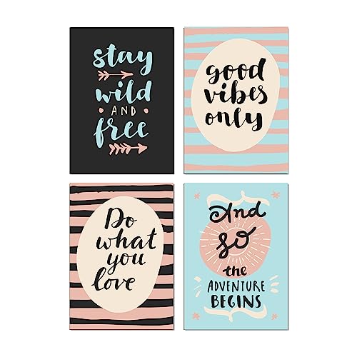 Image of PAPER PLANE DESIGN Poster Frames Quotes Size- 8.25 x 11.75 inch, Set of 4, Motivational (E)