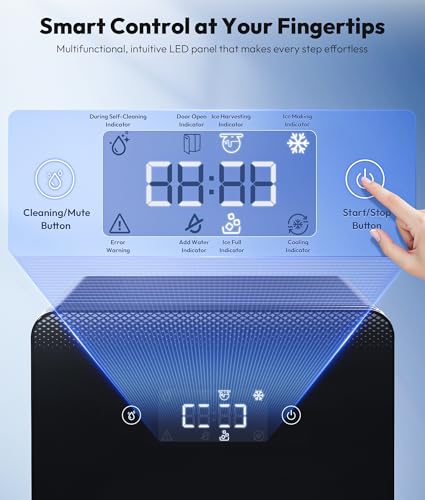 Image of 2 inch Ice Ball Maker - 4 Ice Spheres in 35min, 144pcs /24H, Sphere Ice Maker with LED Quiet Panel, Auto /Manual Water Fill, LED Panel, Self-Cleaning Clear Ice Maker for Cocktail Whiskey Bourborn