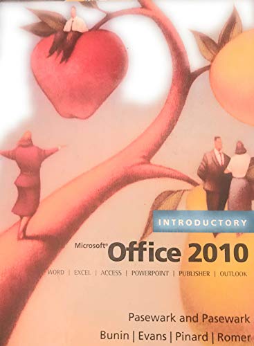 Compare Textbook Prices for Microsoft Office 2010, Introductory Microsoft Office 2010 Print Solutions 1 Edition ISBN 9780538475396 by Pasewark/Pasewark,Romer, Robin M,Evans, Jessica,Pinard, Katherine T,Biheller Bunin, Rachel