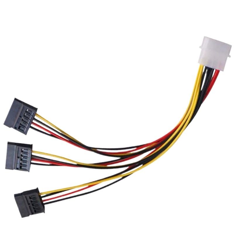 Cable divisor de alimentación HDD SATA 4Pin macho a 3 puertos hembra miniatura 4