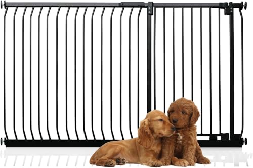 Bettacare Cancelletto per Cani Elite Extra Alto, 171cm - 180cm, Nero Opaco, Extra Alto con 96.8cm di Altezza, Cancelletto a Pressione per Cani e Cuccioli, Barriera per Animali Domestici e Cani