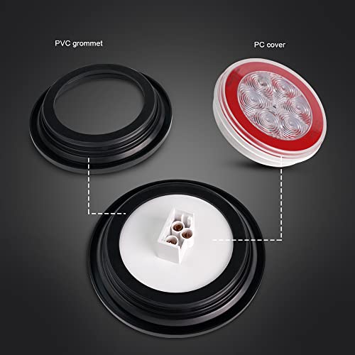 Kit De Luzes Traseiras De Reboque Redondo De 5 Pol âmbar Vermelho âmbar Kit Luzes De Freio De Parada