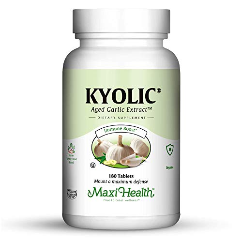 Maxi Health Kyolic 400 Aged Garlic Extract - Immune Booster - 180 Extra Strength Tablets - Kosher #TOP9