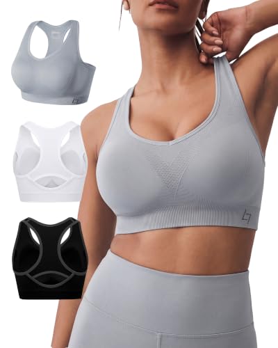 Image of FITTIN Supportive Sports Bra for Large-Bust: 12-Hour Zero-Pressure Comfort | Full Coverage No Spillage Comfortable Fit Padded Racerback Sports Bras for Yoga Gym for C-DDD Cup Plus Size Women