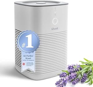 LEVOIT Air Purifier for Bedroom Home, Dual HEPA Filters with Aromatherapy Diffuser, Quiet Sleep Mode, Air Cleaner for Smoke, Allergies, Pet Dander, 100% Ozone Free, LV-H128, Gray