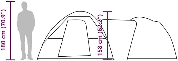 vidaXL Campingzelt 5 Personen Grün Wasserdicht