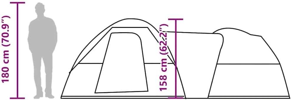 vidaXL Campingzelt 5 Personen Grün Wasserdicht