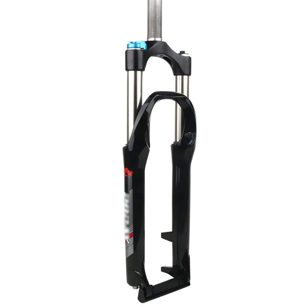 AZQOHMIS Bike Suspension Fork,26 Inch Mountain Bike Front Fork,Bicycle Front Fork Standpipe 28.6 * 210mm/Inner Tube 28.6mm/Stroke 80-100mm/Aluminum Alloy Fork/Open File 100mm/Black/White