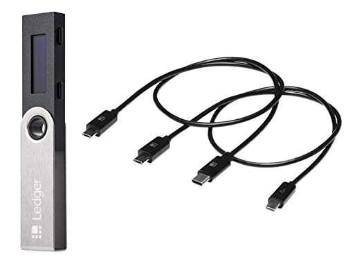 Ledger Nano S + Ledger On-The-Go Cable Kit Bundle - The Best Crypto Hardware Wallet - Secure and Manage Your Bitcoin, Ethereum, ERC20 and Many Other Coins