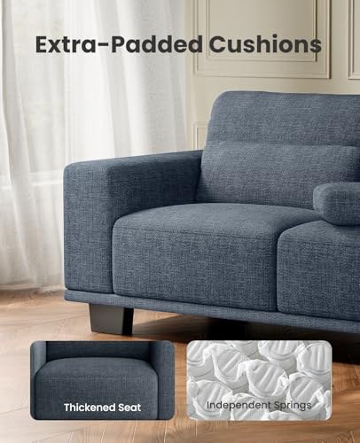 Image of Amada 40 inch Oversized Accent Sofa Chair, Modern Armchair with Deep Seat, Comfy Upholstered Large Reading Chair with Removable Washable Covers for Living Room & Bedroom Office, Blue