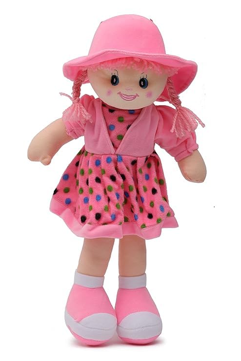 Image of Fun4you Soft Doll 50cm - Cute Pink Plush Toy for Girls, Kids & Toddlers | Stuffed Doll for Baby Girl | Birthday, Nursery, Valentine Gift, Cuddly Toy for Playtime & Room Decoration
