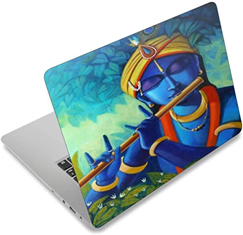 Image of Elton Paint Krishna Theme Laptop Skin Sticker Decal,13.3 inch 14 inch 15 inch 15.4 inch 15.6 inch Laptop Universal Vinyl Skin Sticker Cover Dustproof Waterproof Art Decal Protector with Free 2 Wrist Pad Skins